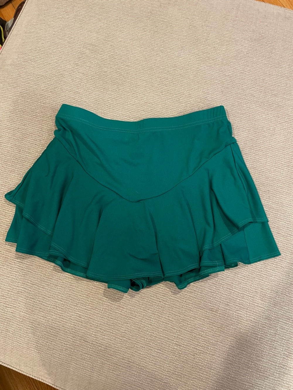 💗 4/$12 SHEIN Green Ruffle Skort with Elastic Waistband